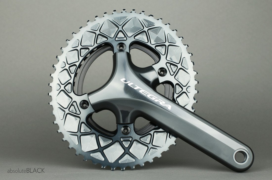 Oval - Absolute Premium 110BCD 4huls asymetrisk | chainrings_component Absolute Black Oval Premium Klinge 110BCD 4huls asymetrisk rød | chainrings_component