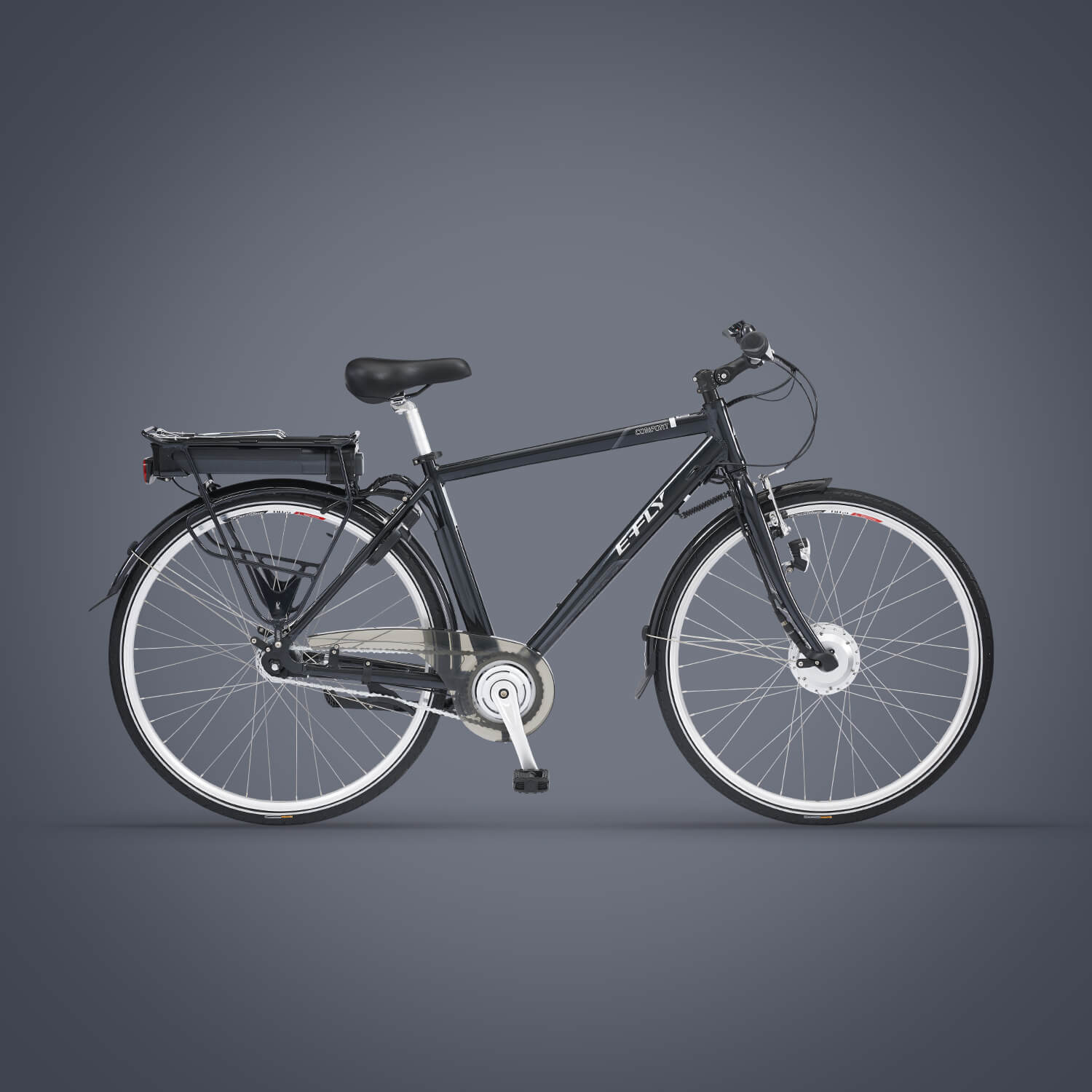E-fly - comfort med 7 gear | City-cykler E-fly comfort herre Elcykel med 7 gear - sort | City-cykler