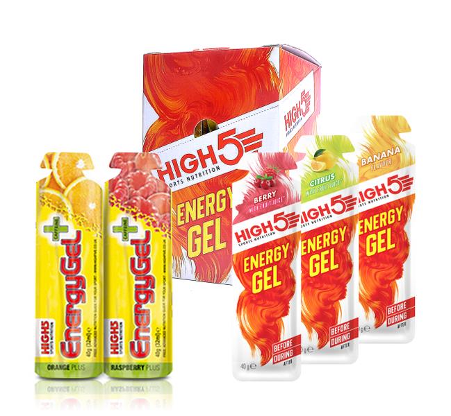 High5 EnergyGel Mix Plus 20 stk. med 5 varianter