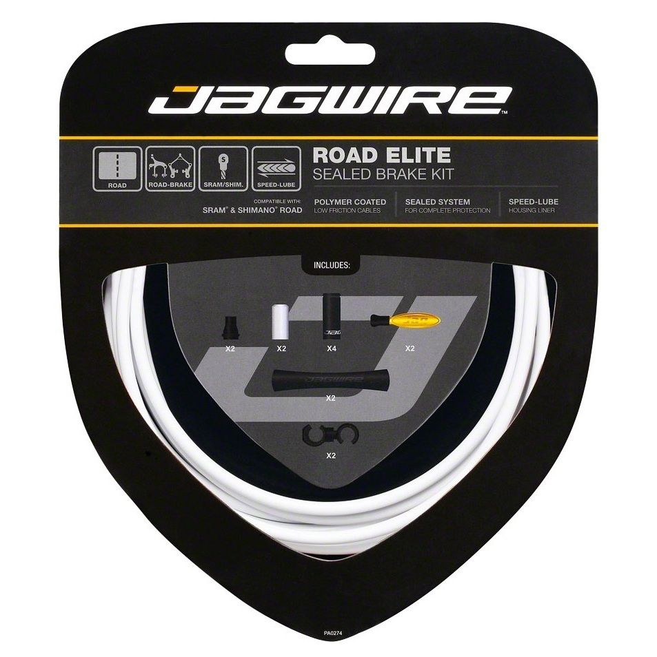 Jagwire Road Elite Sealed Brake Kit bremsekabelsæt race hvid