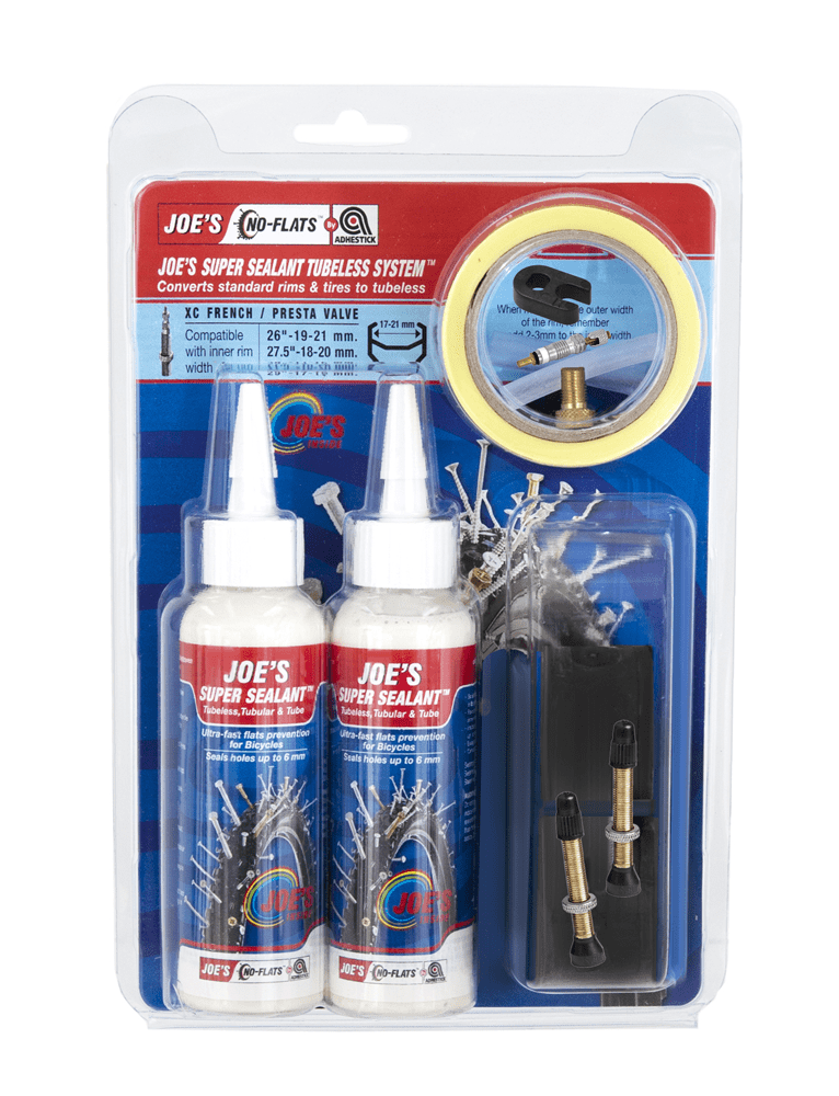Joe's no flats - Tubeless Kit All Mountain 19-25 MM Super Sealant | Lappegrej og dækjern Joe's No Flats Tubeless Kit All Mountain 19-25 MM Super Sealant | Lappegrej og dækjern