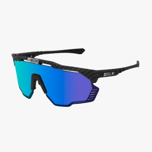 Scicon Aeroshade Kunken cykelbriller Matte Carbon Multimirror Blue