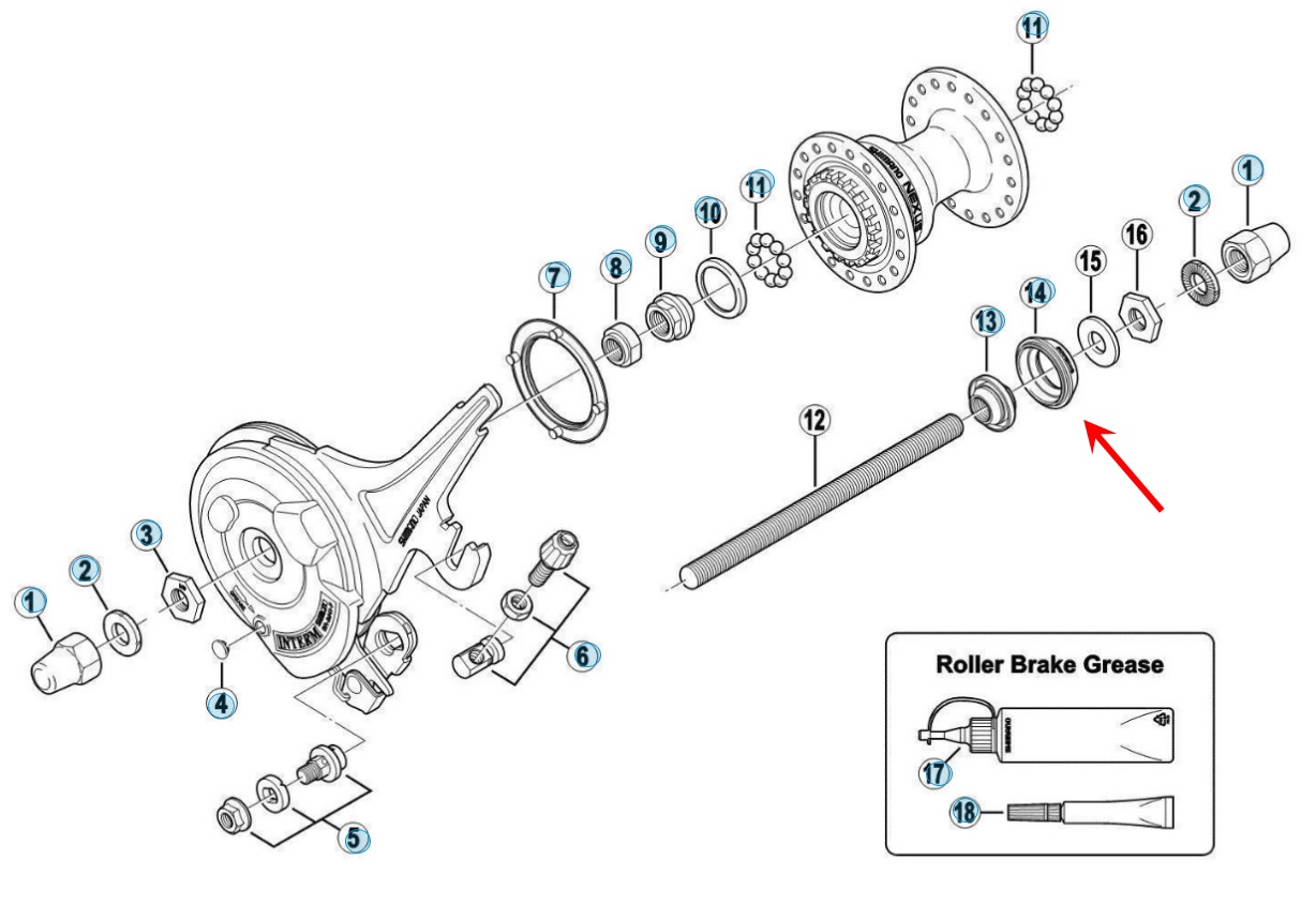 shimano - gummitætning til HB-3300 Alivio fornav shimano - gummitætning til HB-3300 Alivio fornav